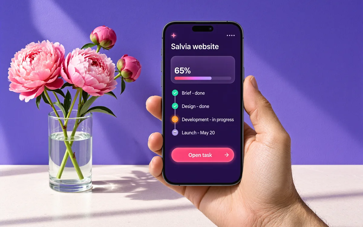 Этапы проекта сайта в трекере на смартфоне