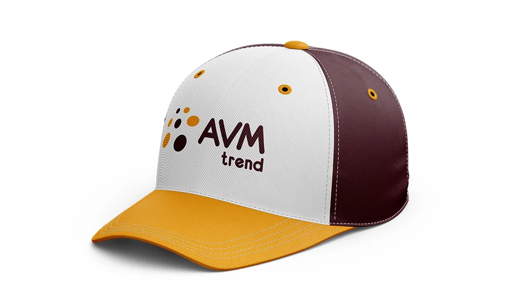Бейсболка AVM Trend в бордовом, белом и жёлтом