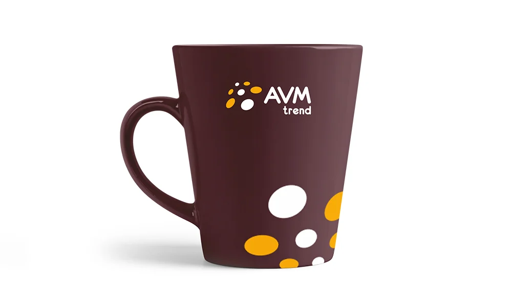 Бордовая кружка AVM Trend с точками