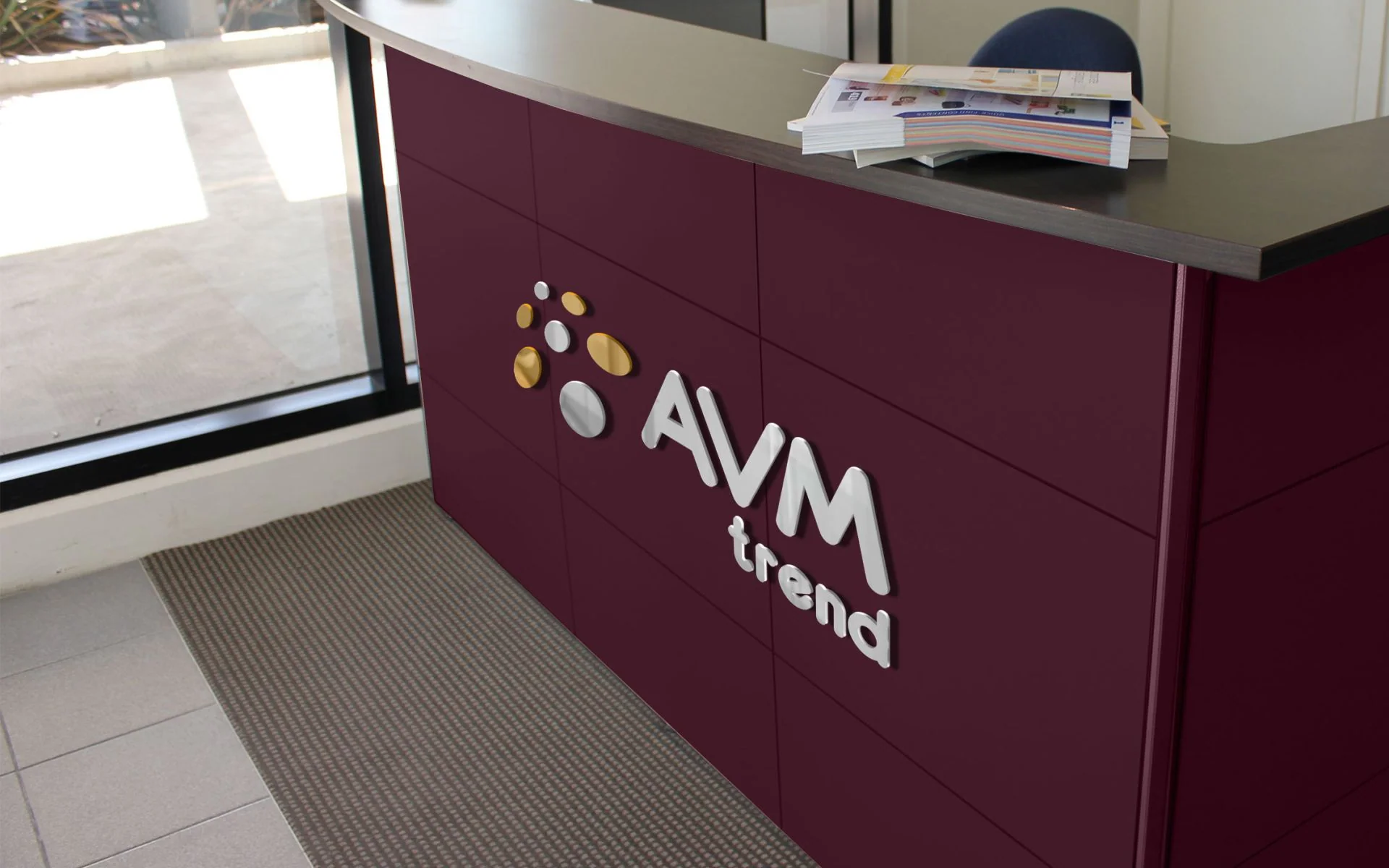Стойка ресепшена AVM Trend с объёмным логотипом