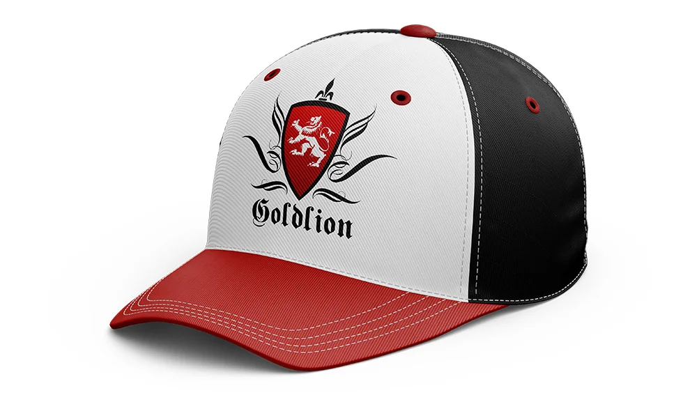 Бейсболка Goldlion в белом, чёрном и красном
