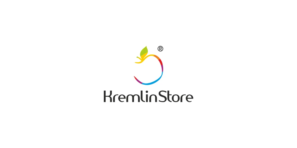 Логотип KremlinStore: разноцветный контур яблока с листиком и название