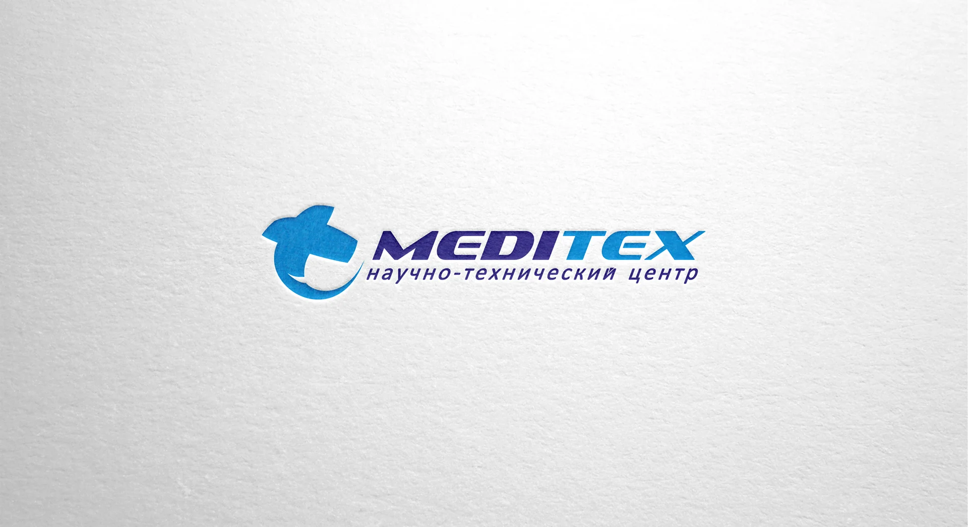 Логотип Meditex с тиснением на бумаге