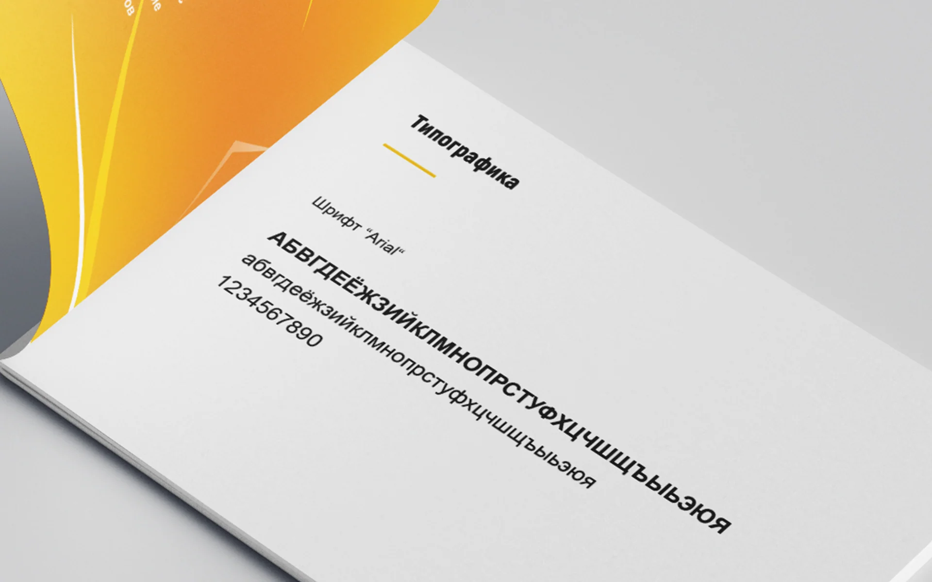 Страница брендбука Proxys с фирменным шрифтом Arial