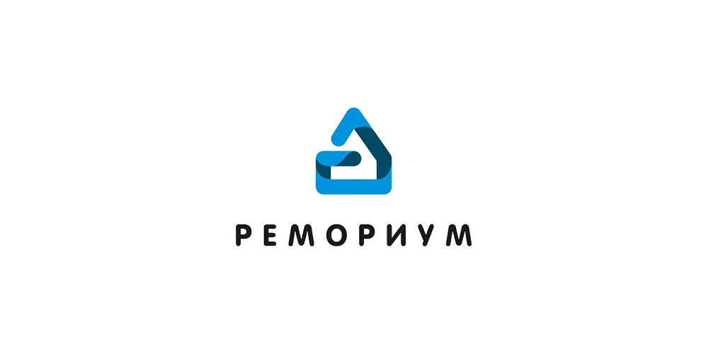Логотип «Ремориум»: синий знак в форме дома и название