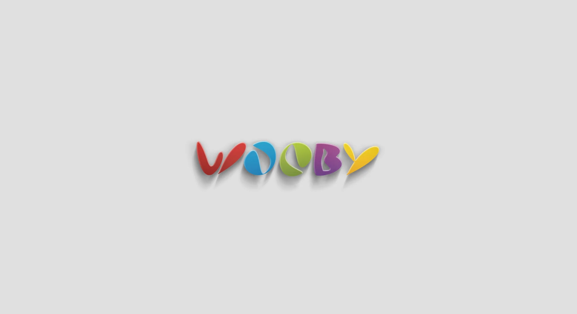 Объёмный логотип Wooby на сером фоне