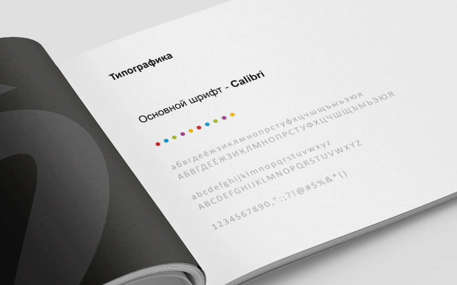 Страница брендбука Wooby со шрифтом Calibri