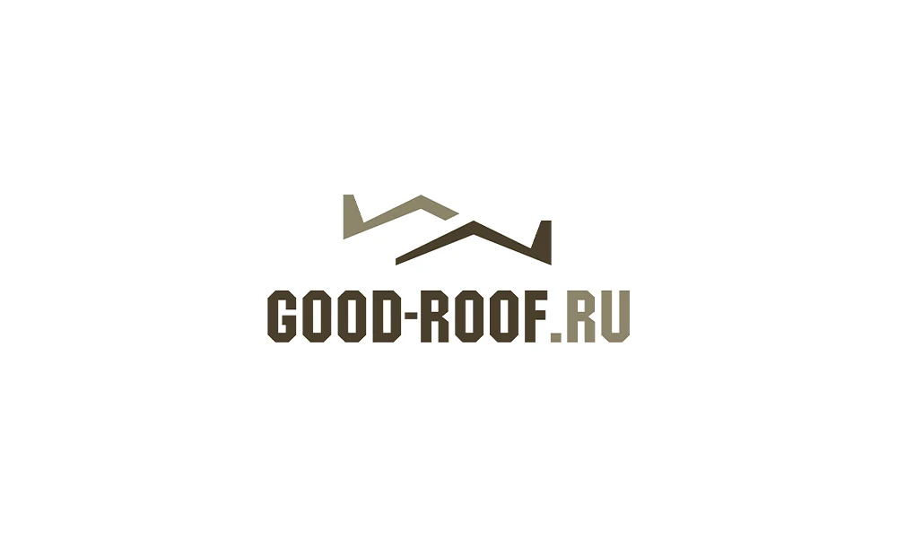 Логотип Good-Roof: тонкий контур крыш над названием