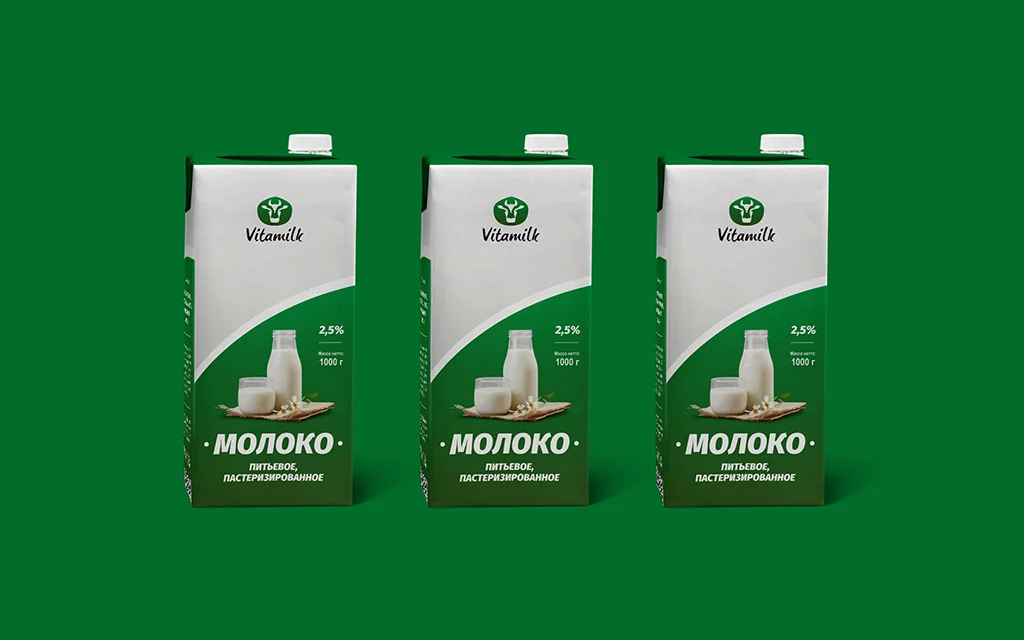 Дизайн упаковки молока Vitamilk