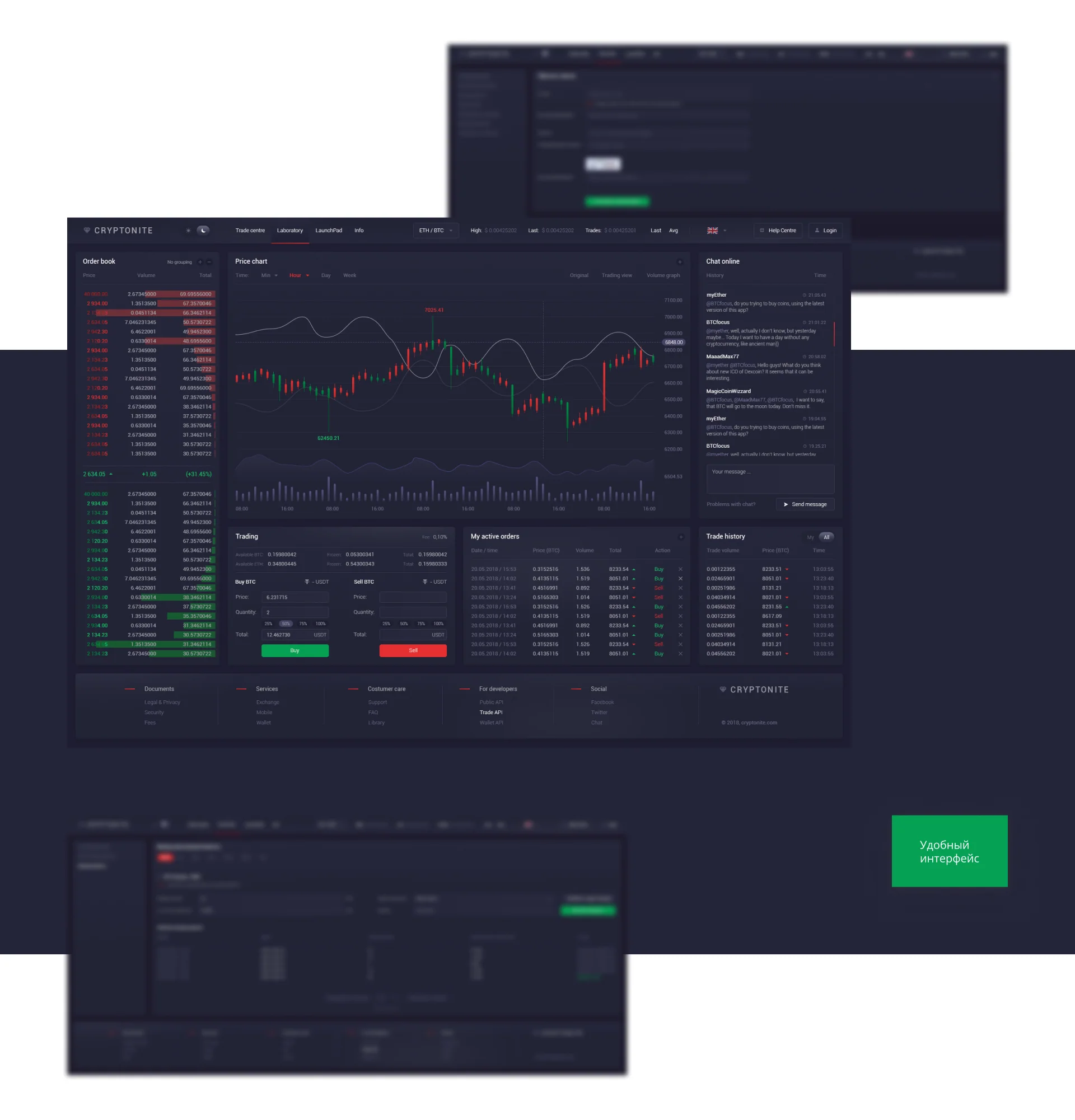 Дизайн криптовалютной биржи CRYPTONIT — макет 4