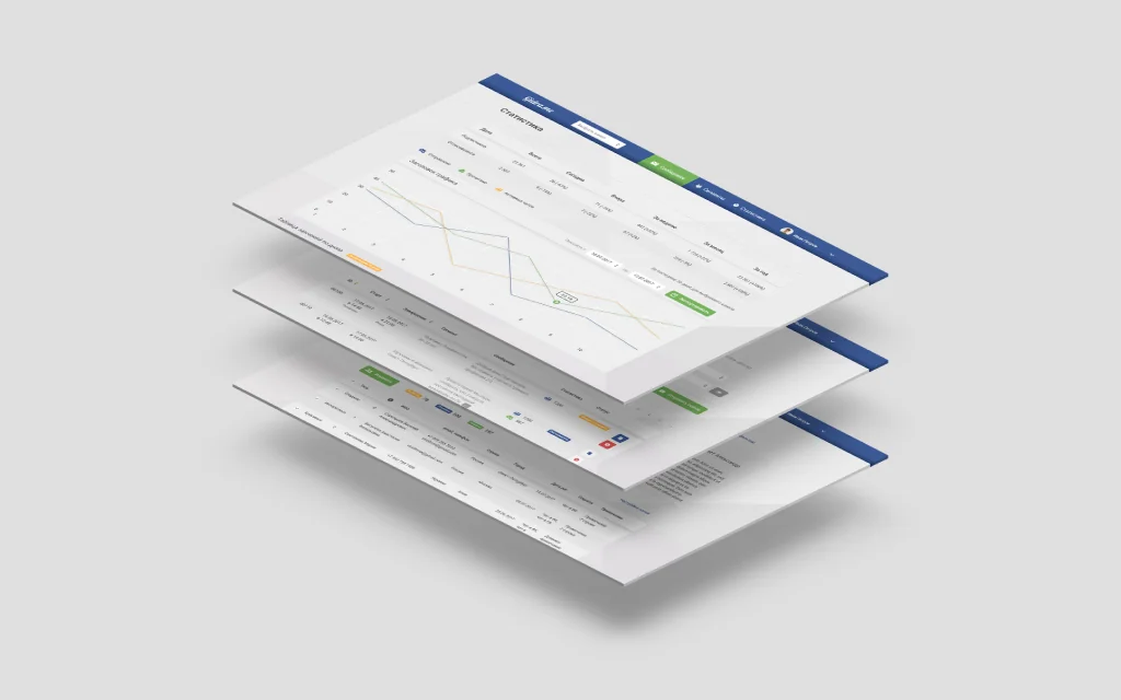 Дизайн CRM-системы для работы с соцсетями Gidra.me