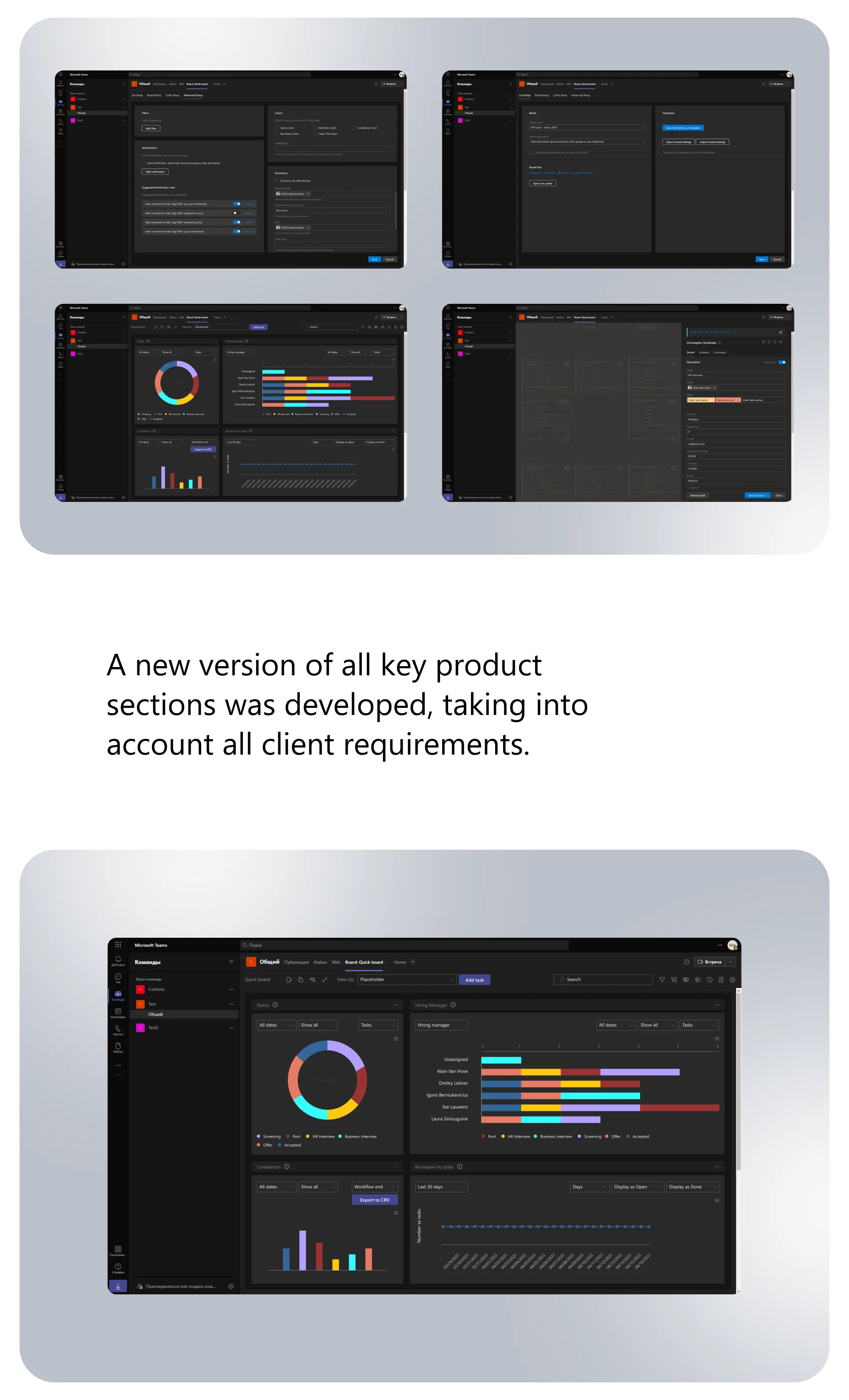 Новые версии ключевых разделов Virto Kanban Board