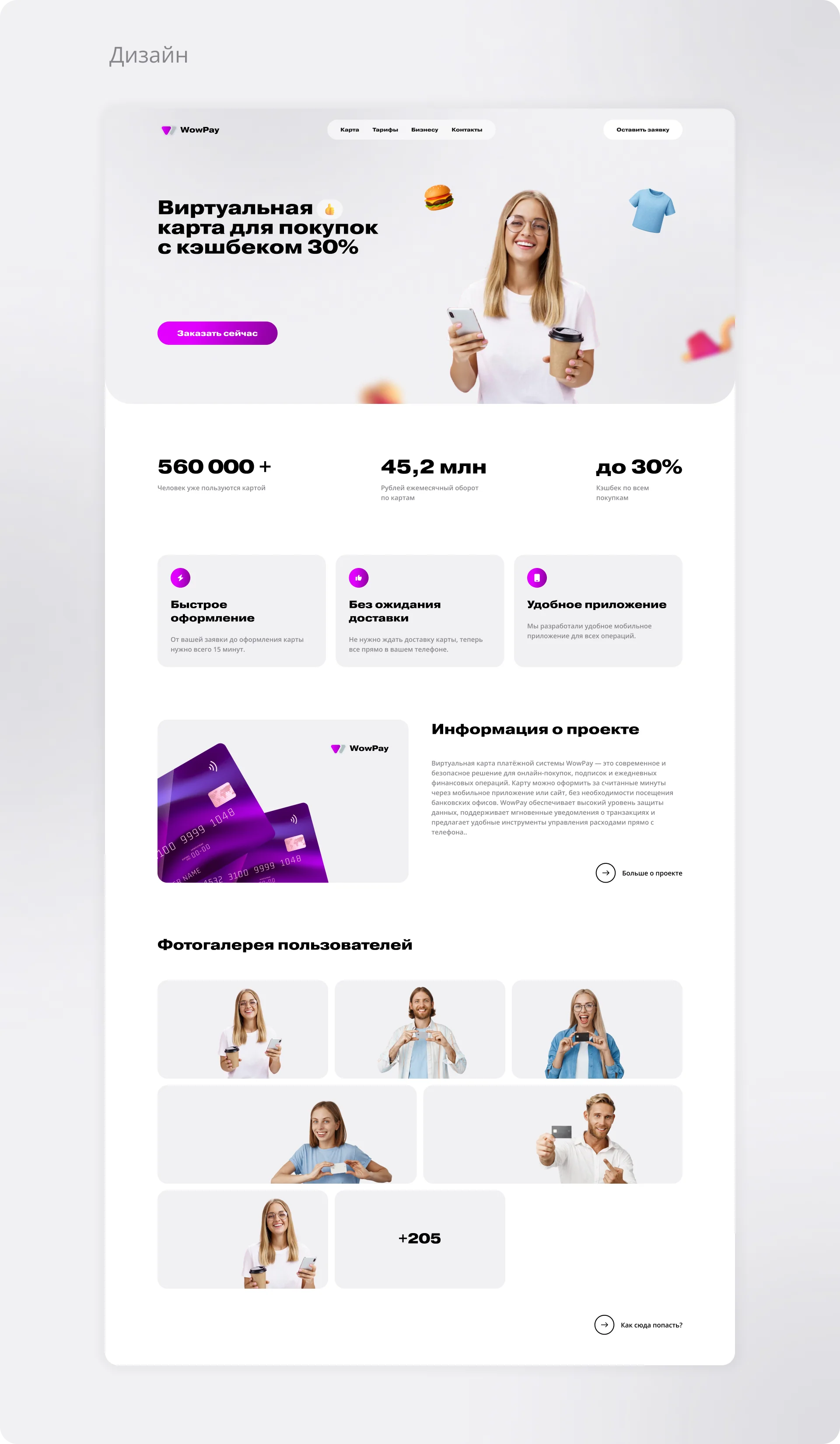 Лендинг платёжной системы WowPay — макет 2